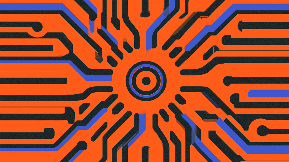 Vom Ausfuehren zum Kuratieren: Agentic AI fuer Marketing Operations Abstrakte Visualisierung: verzweigte Signalpfade konvergieren zu einem zentralen Orchestrierungs-Kontrollpunkt