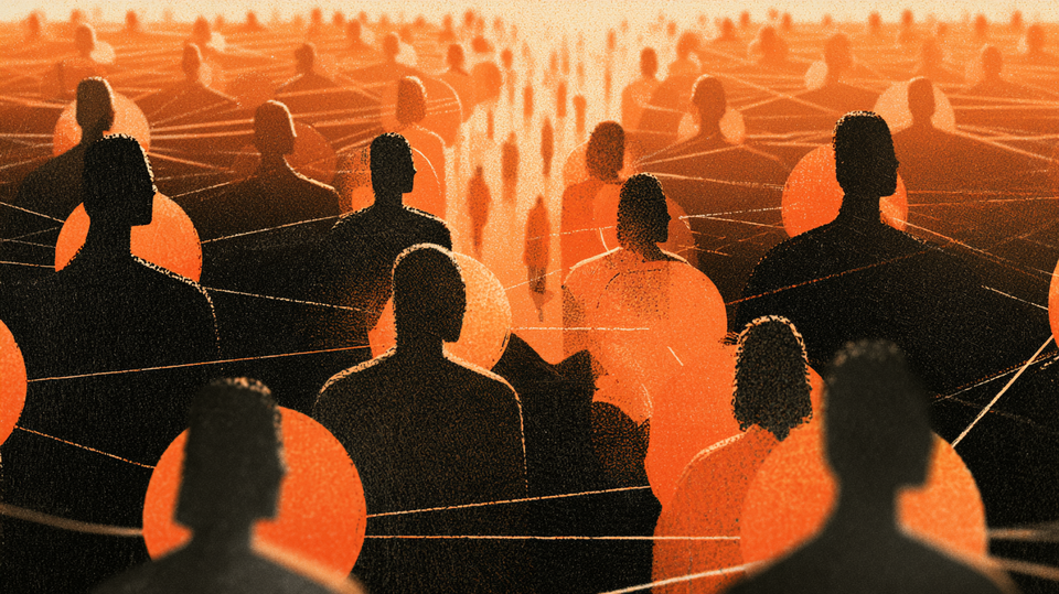 Corporate Influencer als Antwort auf die Vertrauenskrise Abstrakte Visualisierung: Vertrauensluecke im Influencer Marketing